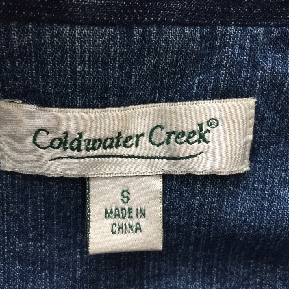 Coldwater Creek Embroidered Denim Jean Jacket Small Floral embellished - Picture 7 of 8
